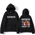 KATSEYE: THE BEAUTIFUL CHAOS TOUR 2025 Tr&uuml;kitud pusa Meeste Naiste Lahtine Moodne Kapuutsiga Pika varrukaga vintage Fliis Must Kapuutsiga 2XL