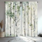 2 tk rohelise metsa akvarellkardinad, puu ja metsamaa kunstitr&uuml;kk toa ja elutoa jaoks 53x116cm &2pc