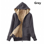 Naiste pl&uuml;&uuml;sist kapuutsiga pikkade varrukatega lukuga jope kampsun mantel suures suuruses topid S