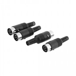 ACROPIX Meeskeevitatav Kaabli&uuml;henduspesa Plastikust K&auml;epide DIN-adapter 8-pin Must 4 tk