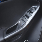 Three styles of ABS Car Window Lifter Panel Frame Decoration Cover Trim Sticker For Ford Focus MK 3 4 MK3 MK4 accessories Lacquer Red