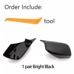 2x Carbon Fiber Pattern Black Side Mirror cover Replacement for BMW 5 Series E60 E61 E63 E64 2004-2008 520i 525i 528i 528xi 530i must