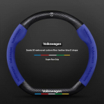 Auto seemisnahast libisemisvastane roolikate Volkswagen R Passat Golf GTI Tiguan Touareg Polo T-ROC Jetta T-Cross Touran Magotan jaoks D Style Blue