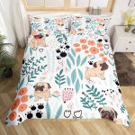 Koera tekkikate komplekt Armas lemmikloom kutsikas looma disainiga voodipesu komplekt lukuga t&auml;iskasvanute laste magamistuba &uuml;heinimese kaheinimese queen suurusega tekkikate EU Single(135x200cm)