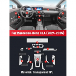 Kriimustuskindel Auto Sisekeskkonna Keskpaneeli Meediapaneeli Armatuurlaua Navigatsiooni TPU Kaitsekile Mercedes Benz CLA 2024 2025 jaoks Left rudder driving