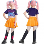 Laste Kpop Deemonik&uuml;tid Rumi Zoey Mira Cosplay Huntrix Kost&uuml;&uuml;m T&uuml;drukutele Riided Grupi Idol Rollim&auml;ng Halloweeni Karnevali &Uuml;likond 160cm