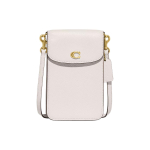 Coach 11 Kuldne Logo &Uuml;hev&auml;rviline Nimesilt Poleeritud Kivi Tekstuuriga Riistvara Nahast Telefonikott &Otilde;lakott Crossbody Mini Naiste kotid Valge CH815-B4HA Basic Set (Bag+Dust Bag) gray