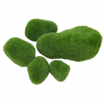 5 suurust kunstmuru kivid vaik flocking dekoratiivsed rohelise samblaga kaetud kivid v&otilde;ltsmuru dekoratsioon kalapaagi ja akvaariumi jaoks roheline