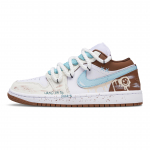 Jordan Air Jordan 1 Sea Salt Coconut Kulumiskindel Madal Vintage Korvpallijalatsid Unisex Valge Sinine Pruun DC0774-202(Team864-) 36