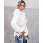 Naiste Boho Pikkade Varrukatega Lillelise Pitsiga Valged Topid Pluusid &Otilde;&otilde;nes Seljaosaga Suvine Ranna Elegantne S&auml;rk Harajuku Femme Riided Peotopi S
