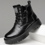 Meeste k&otilde;rged talvesaapad Uued disainer-mootorrattasaapad Luksusbr&auml;ndi nahast pahkluusaapad meestele Vabaajajalatsid V&auml;lisjalatsid 38 must