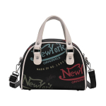 Naiste Crossbody kott Nahast Kirjadega Tr&uuml;kitud New Yorki Kujuline Kott Suure Mahutavusega K&auml;ekott Naistele Premium Vastupidav gray