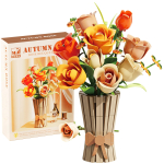Roosid Lillekimp Ehituskomplekt, 868 tk Kunstlillede Komplekt, Taimede Bonsai Puu Ehitusklotsid, S&otilde;brap&auml;evaks S&uuml;nnip&auml;evaks Botaaniline T&auml;iskasvanud S&otilde;brad Roses bouquet