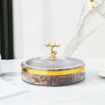 Luksuslik 2024. aasta uusaasta elutoa kommikarp &ndash; kvaliteetne l&auml;bipaistev puuviljavaagen, p&auml;hklisuupistete hoiukarp. Single layer