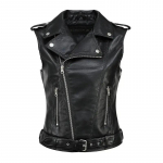 S&uuml;gisene Streetwear Naiste Pehme Vest Suur Suurus Lambanahast Rev&auml;&auml;riga Mantel Moto Biker V&ouml;&ouml;tkott Jakk S must