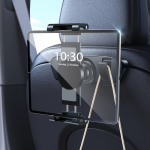 Oatsbasf Telefoni ja tahvelarvuti hoidik Tesla peatoe jaoks Magnetiline alus 2 konksuga Universaalne autohoidik 4,7-12,9 iPadile, Switchile must