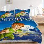 3 tk Peter Pan Tinkerbell Muinasjutu Seiklus Mustriga Voodipesu Kolmeosaline Komplekt (1Kate + 2 padjap&uuml;&uuml;ri, ilma t&auml;idiseta) D055 135x200cm