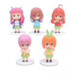 5 tk/komplekt Q versioon Jaapani anime The Quintessential Quintuplets tegevuskuju PVC kangast mudel Nukud M&auml;nguasi Kogumiskaunistused Tee No box