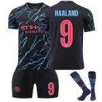 Man City Haaland Laste Jalgpallis&auml;rgi Komplekt Must Spordivarustus Treeningm&auml;nguks Jalgpallikomplekt Lastele 110-120 CM must