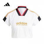 adidas Naiste L&uuml;hike Kitsa L&otilde;ikega Retro Vabaaja Jalgpalli V-kaelusega L&uuml;hikeste Varrukatega T-s&auml;rk IW6800 L