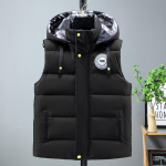Paksenatud vest s&uuml;giseks ja talveks, vabaaja meeste jakk, moekas camisole, varrukateta puuvillane jakk XXXL must