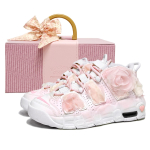 Nike Air More Uptempo GS Puhtvalge Pruudikleit, Unistav Kastpolsterdus Keskmise s&auml;&auml;rega Korvpallijalatsid Naiste Valge Roosa DH9719-100(Team610-SBOX) 38.5 white
