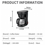 750ML Suure Mahutavusega Automaatne Tilguti Kohvimasin Espresso Masin Koduseks Kasutamiseks Kontoris Termoisolatsiooniga Kohvimasin