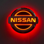 5D LED Auto Tagumine Embleem M&auml;rk Kleebis Valgus Nissan Qashqai Teana X-Trail Juke Sentra Sylphy Almera Versa Logo Tarvikud 10.6x9 armee roheline v&auml;rv