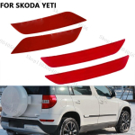 Auto tagumise kaitseraua tuli Skoda Yeti 2014 2015 2016 2017 2018 2019 jaoks Tagatule helkur Helkurid Punane tuleriba Pikk/L&uuml;hike Long Left red