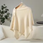 Elegantne prantsuse ka&scaron;miirist sall: Salendav ebaregulaarne keep diagonaalse pandlaga beige