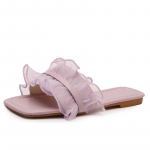 Suurused Flip-flops Naiste Mood Ruudukujuline Varvas Avatud Varvaste Puidust K&otilde;rva &Auml;&auml;r Pehmed Tallad Libisemisvastased Kulumiskindlad Tasased Kingad 36