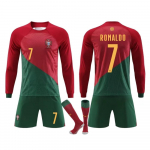Laste Spordivarustus Portugal Ronaldo Pikkade Varrukatega Jalgpallis&auml;rk Punane Treeningm&auml;ngu Riided 120-130 cm punane
