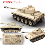 S&otilde;jaajaloo II maailmas&otilde;ja relvad Tiiger Raske Panter Leopard Keskmine Churchill Tank Ehitusklotsid WW2 Armee Linnaklotsid Laste M&auml;nguasjad beige