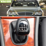 Kvaliteetne 5 6 Speed ​​Stick k&auml;igukangi hoova nupp k&auml;sipall Mercedes Benz C klassi W203 S203 nahast kedra kate 6 Speed