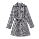 Naiste ruuduline kahekordse n&ouml;&ouml;pide reaga vihmamantel suure v&ouml;&ouml;ga T&auml;iskasvanute mood Reisimine & V&auml;ljas matkamine Trench-coat V&ouml;&ouml;kohta r&otilde;hutav mantel Poncho One size / Gray Grid 9015 hall v&auml;rv
