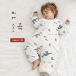 Koguhooaja puhas puuvillane beebi magamiskott l&otilde;hestatud jalgadega - l&ouml;&ouml;givastane ja universaalse sobivusega kevadeks ja s&uuml;giseks. S (90 cm) - 70-85 cm height gray