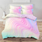 Vikerkaarev&auml;rviline Gradient Voodipesu Komplekt Gradientv&auml;rvid Tekikott Padjap&uuml;&uuml;ridega &Uuml;heinimese Twin T&auml;iskasvanu Queen King T&uuml;drukute Laste Tekikate 200x220cm