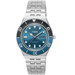TIMEX M79 Meeste k&auml;ekell, Automaatne mehhanism, 5 ATM veekindel, Plastikust korpus, Sinine sihverplaat, 40 mm korpus, Mudel TW2V25100 sinine
