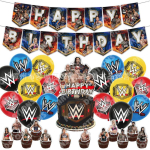 WWE Maadluse Teemaline Peo Kaunistuste Komplekt S&uuml;nnip&auml;evab&auml;nner Lipukesed Koogitopperid &Otilde;hupallid Tarvikud