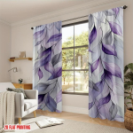 Digitaalselt tr&uuml;kitud kardinad, lilla langevate lehtede muster, ilusad aknakardinad elutuppa, magamistuppa, kodu kaunistamiseks 60x150cmx2&Rod pocket &2 panels white