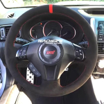 Subaru Impreza WRX10 STI10 t&auml;ieliku kattega punase m&auml;rgiga rooliratta kate punutud seemisnahast interj&ouml;&ouml;ri Subaru lisatarvik style1 gray
