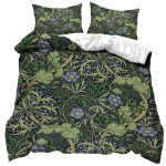 William Morris Kuldne Liilia Tekikott Komplekt 2 Padjapuuriga, Pehme Mikrokiud Voodipesu Kuningas/Kuninganna Suurus, Jakobiini Lilleline Tekikott EU Single 135*200cm/53x79in 3pcs