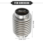 UXCELL 38mm/45mm/50mm/60mm Auto summuti painduv toru Summuti painduvad &uuml;hendustorud L&otilde;&otilde;ts Universaalne Vastupidav Roostevaba teras 45x51x95mm gray