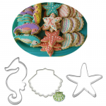 3 tk /komplekt Seahorse Seashell Seafish Vorm k&uuml;psise l&otilde;ikurid koogi isetegemise t&ouml;&ouml;riist