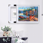 Teemanttikandid 5D isetehtud teemantmaal ristpistes j&auml;rve&auml;&auml;rne &uuml;mmargune teemantmosaiik Kodumaalid 20X30CM