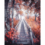 Teemantmaali vahtralehed maastik Ristpistes T&auml;is&uuml;mmargune ristpistes Teemantkivid 20X30CM