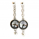 Les Tr&eacute;sors De Lily [G5143] - Boucles Cr&eacute;ateur 'Kilimanjaro' gris argent&eacute; hall