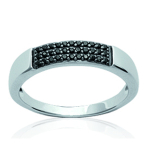 Bague Argent 'D&eacute;esse' noir argent&eacute; (rhodi&eacute;) - 4 mm 52 must