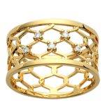Bague Plaqu&eacute; Or 'D&eacute;esse' blanc dor&eacute; -10 mm 58 kuld