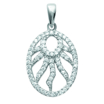 Les Tr&eacute;sors De Lily [K7707] - Pendentif Argent 'D&eacute;esse' blanc argent&eacute; (rhodi&eacute;) - 18x14 mm valge